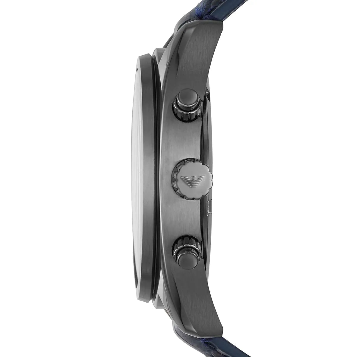 Emporio Armani Sportivo Chronograph Blue Dial Blue Leather Strap Men Watch - AR6126