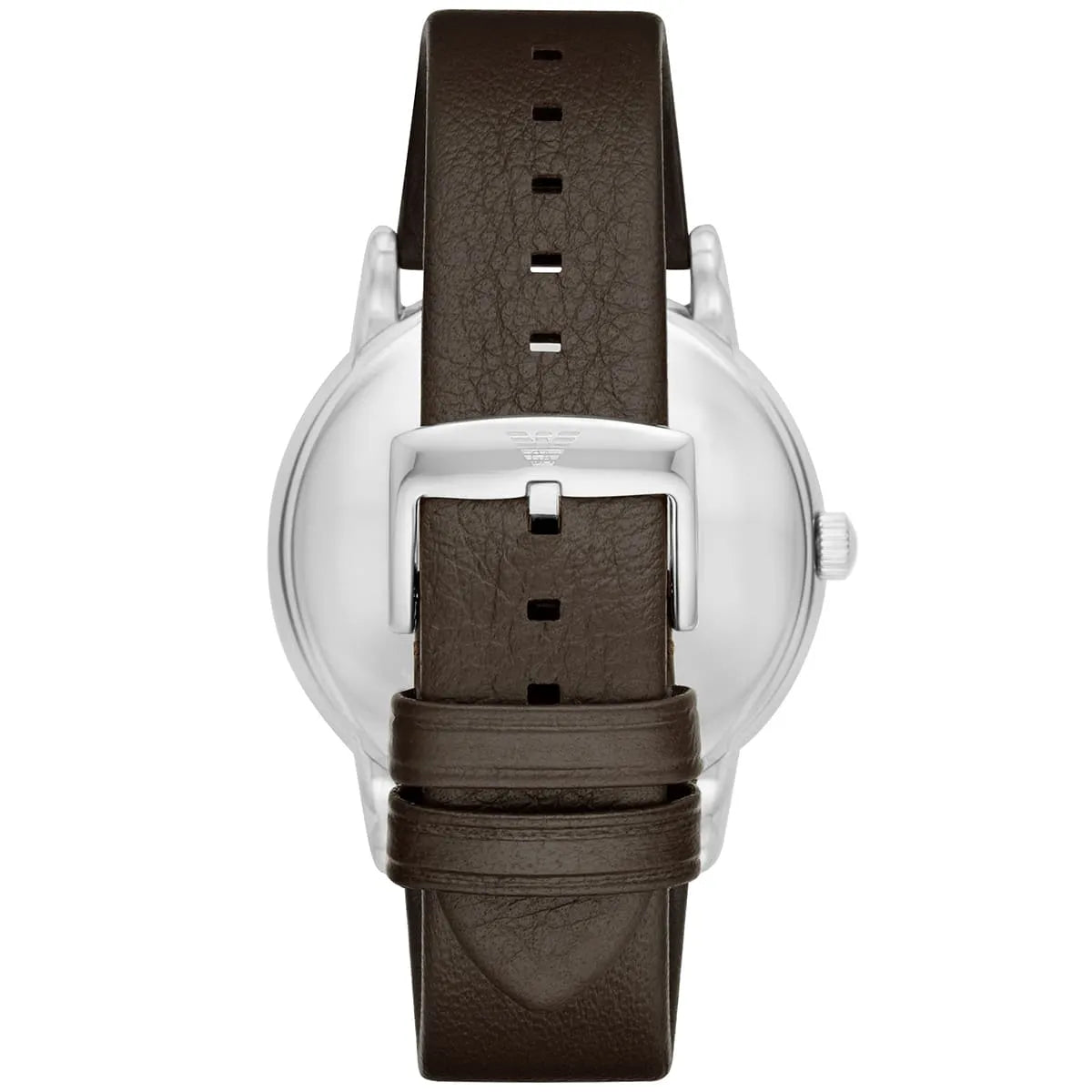 Emporio Armani Kappa Quartz White Dial Brown Leather Strap Men's Watch AR80006