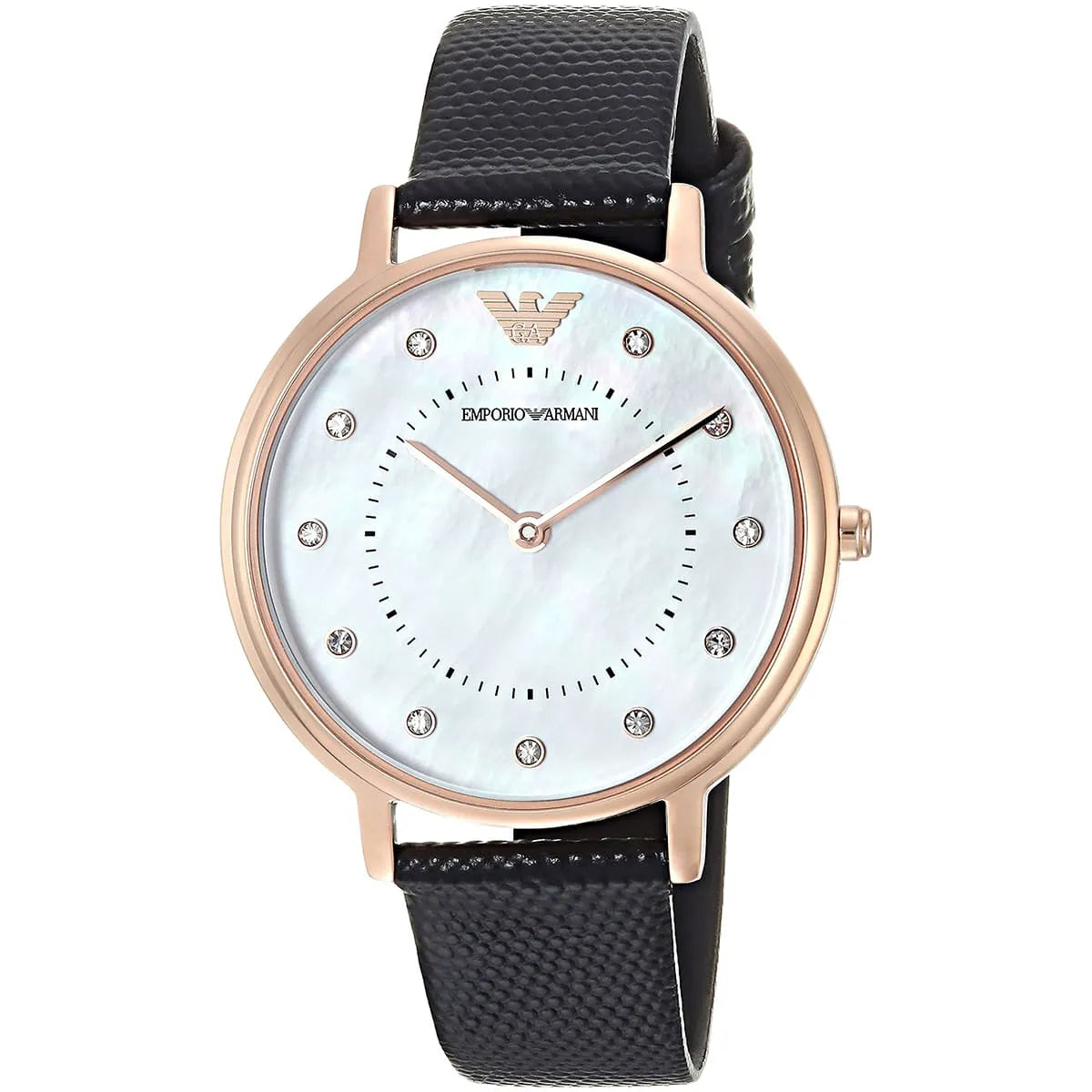 Emporio Armani Quartz Crystal White Mother of Pearl Dial Ladies Watch AR80011