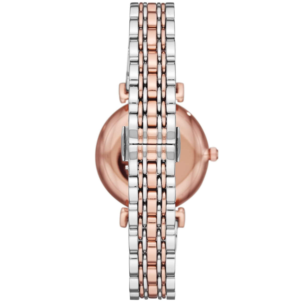 Emporio Armani Gianni T-Bar White Dial Two Tone Steel Strap Women's Watch AR80035