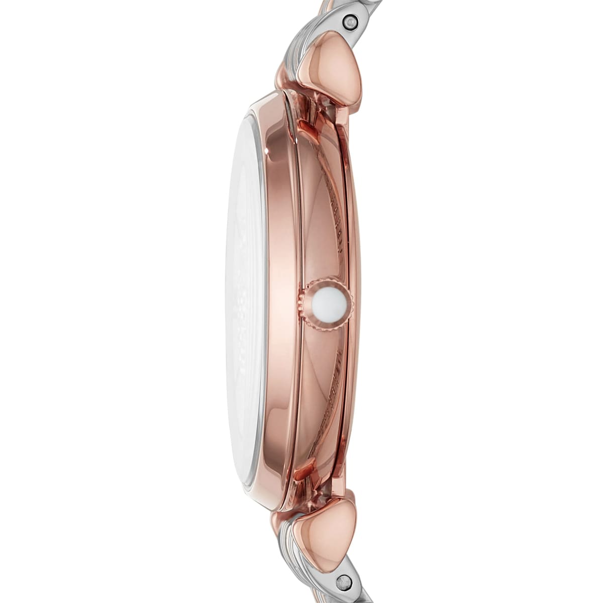 Emporio Armani Gianni T-Bar White Dial Two Tone Steel Strap Women's Watch AR80035