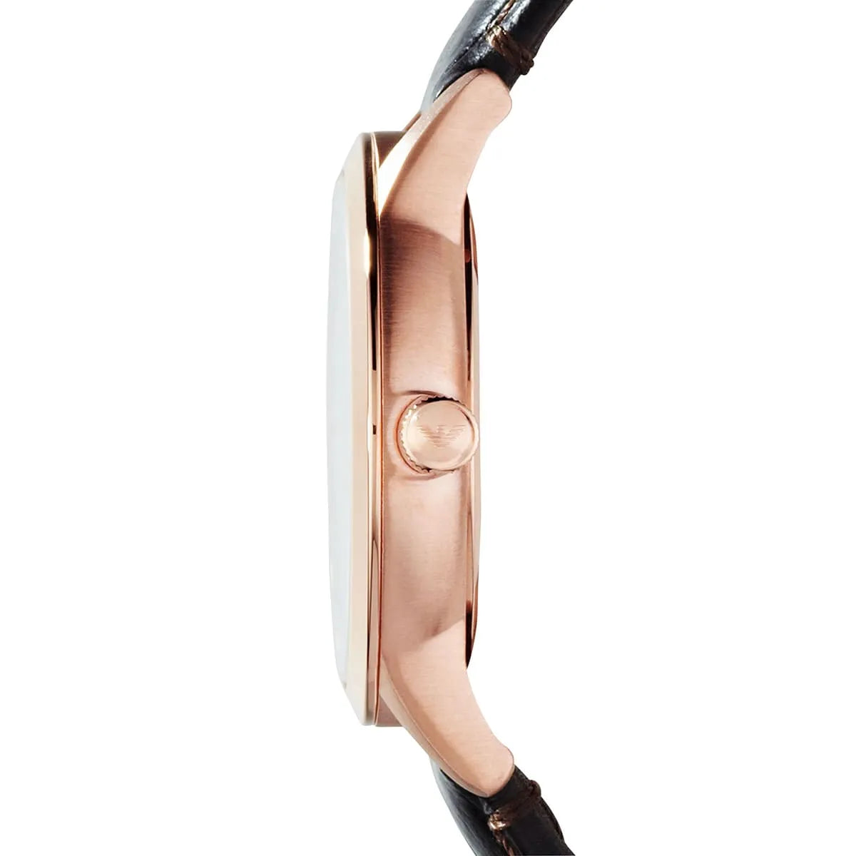 Side view of AR9101L watch on wrist showing case profile and strap