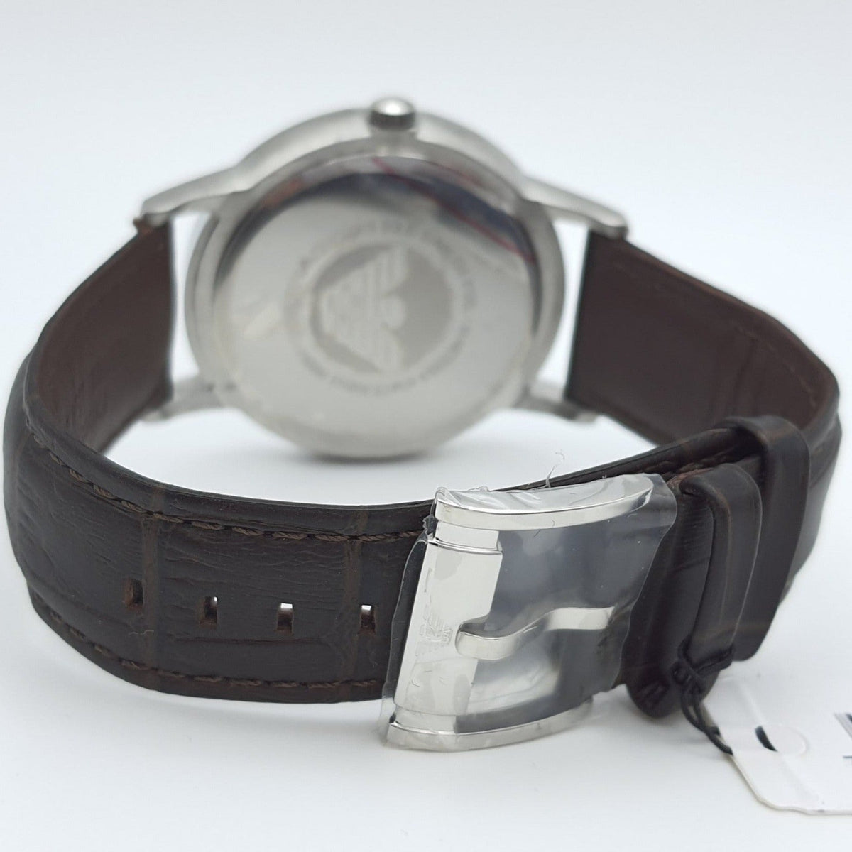 Emporio Armani Kappa AR9106 caseback detail showing metal case back design
