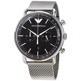 Armani Aviator Chronograph Quartz Black Dial Men's Watch #AR11104 - Watches of New Zealand