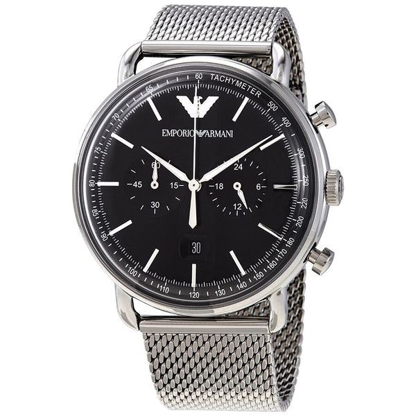 Armani Aviator Chronograph Quartz Black Dial Men's Watch #AR11104 - Watches of New Zealand