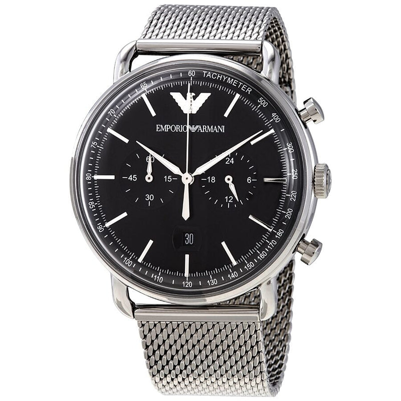 Armani Aviator Chronograph Quartz Black Dial Men's Watch #AR11104 - Watches of New Zealand