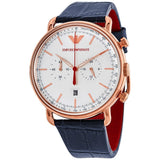 Emporio Armani Aviator Chronograph Quartz Silver Dial Men's Watch AR11123 - Watches of New Zealand