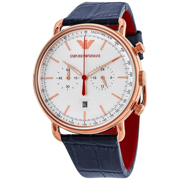 Emporio Armani Aviator Chronograph Quartz Silver Dial Men's Watch AR11123 - Watches of New Zealand