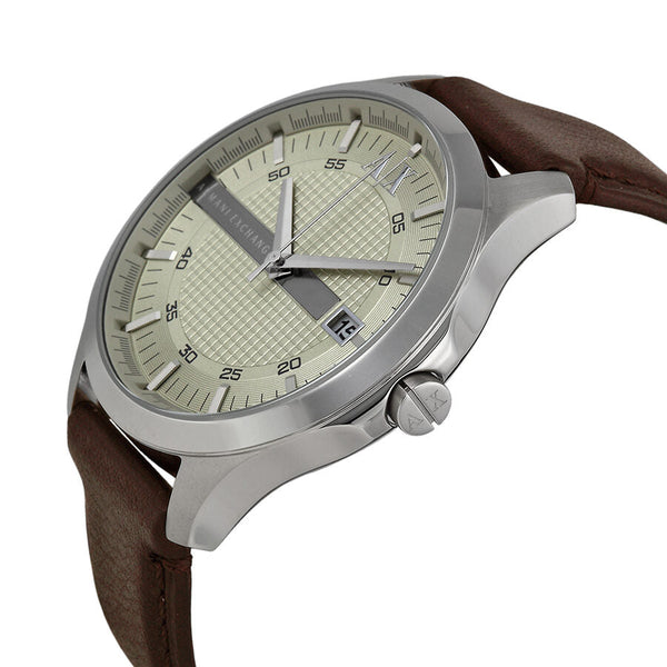 Armani AX Exchange Whitman Silver Dial Brown Leather Men's Watch AX2100 - Watches of New Zealand #2