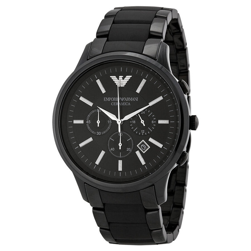 Emporio Armani Ceramica Chronograph Black Dial Men's Watch AR1451 - Watches of New Zealand