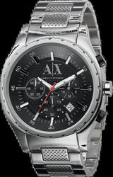 Armani Exchange Silver Chronograph Black Dial Men's Watch  AX1057 - Watches of New Zealand