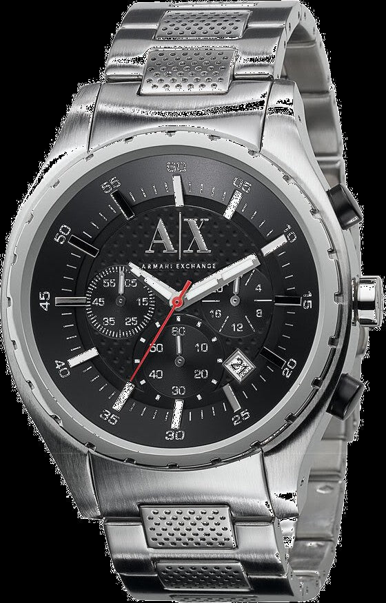 Armani Exchange Silver Chronograph Black Dial Men's Watch  AX1057 - Watches of New Zealand