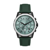 Armani Exchange Banks Chronograph Green Leather Strap Men's Watch  AX1725 - Watches of New Zealand