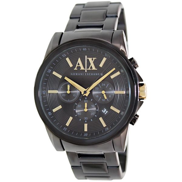 Armani Exchange AX2094 Outerbanks chronograph watch with black dial and metal strap