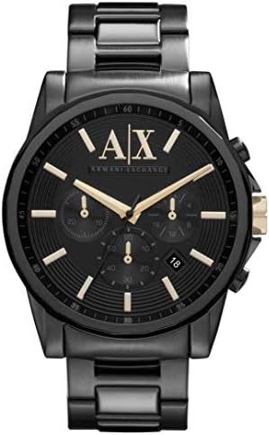 Armani Exchange AX2094 black chronograph watch with gold-tone hands and hour markers