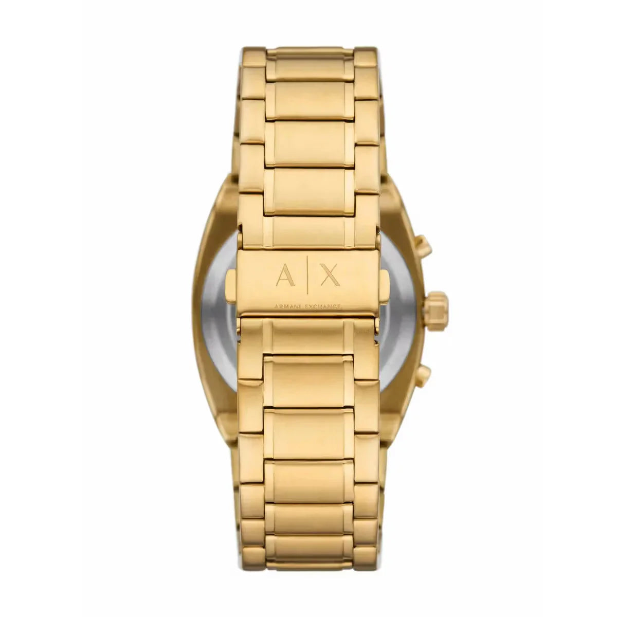 Armani Exchange AX2822 caseback showing gold-tone case and AX branding