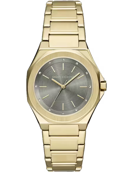 Armani Exchange Andrea Grey Dial Gold Ladies Watch AX4614