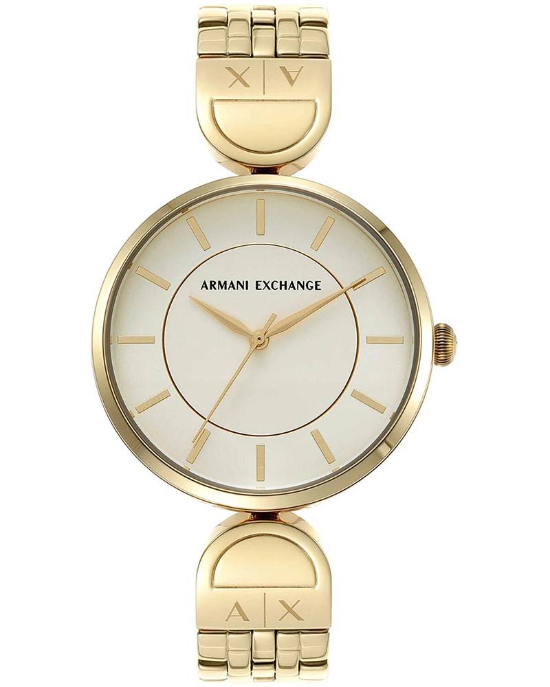 Armani Exchange BROOKE gold women's watch with cream dial and gold hour markers