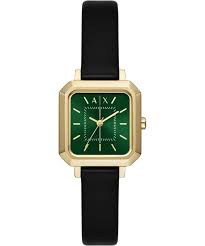 Armani Exchange AX5723 watch with green dial and black leather strap
