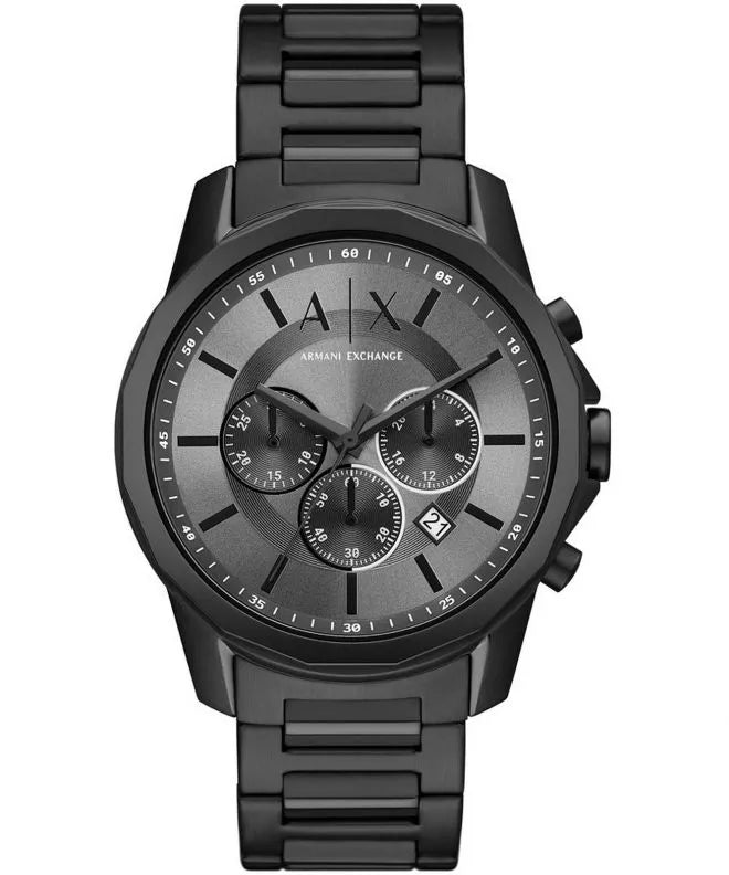 Armani Exchange AX7140 chronograph watch with black dial and stainless steel bracelet