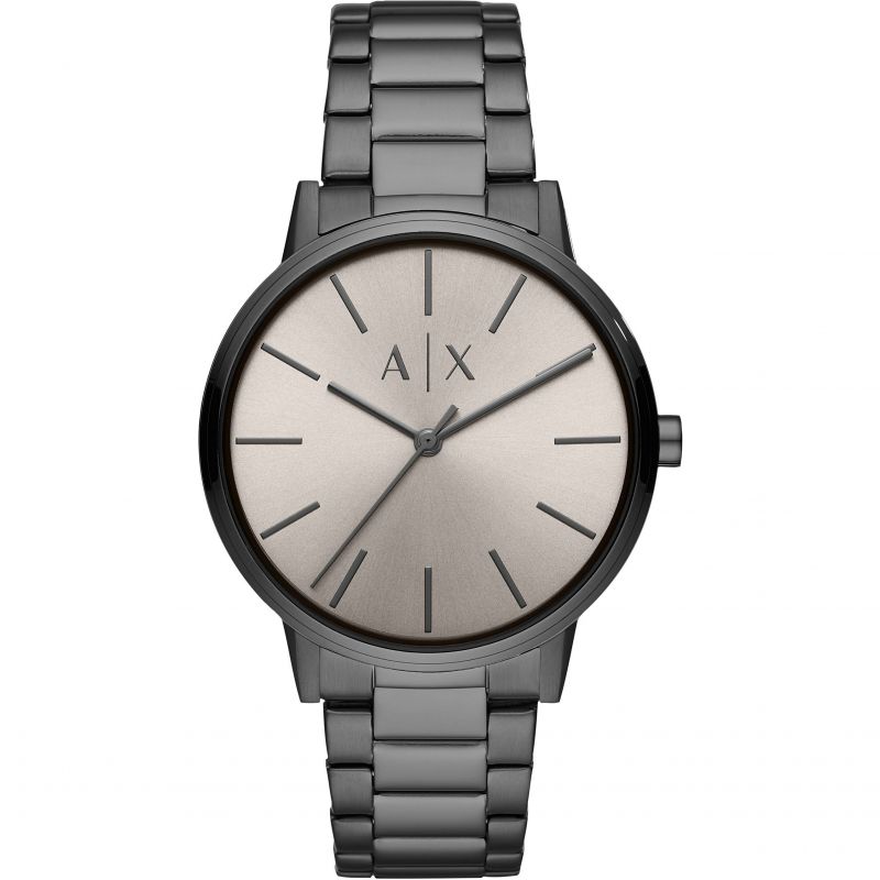 Armani Exchange Cayde AX2722 men's watch with grey dial and gunmetal steel bracelet