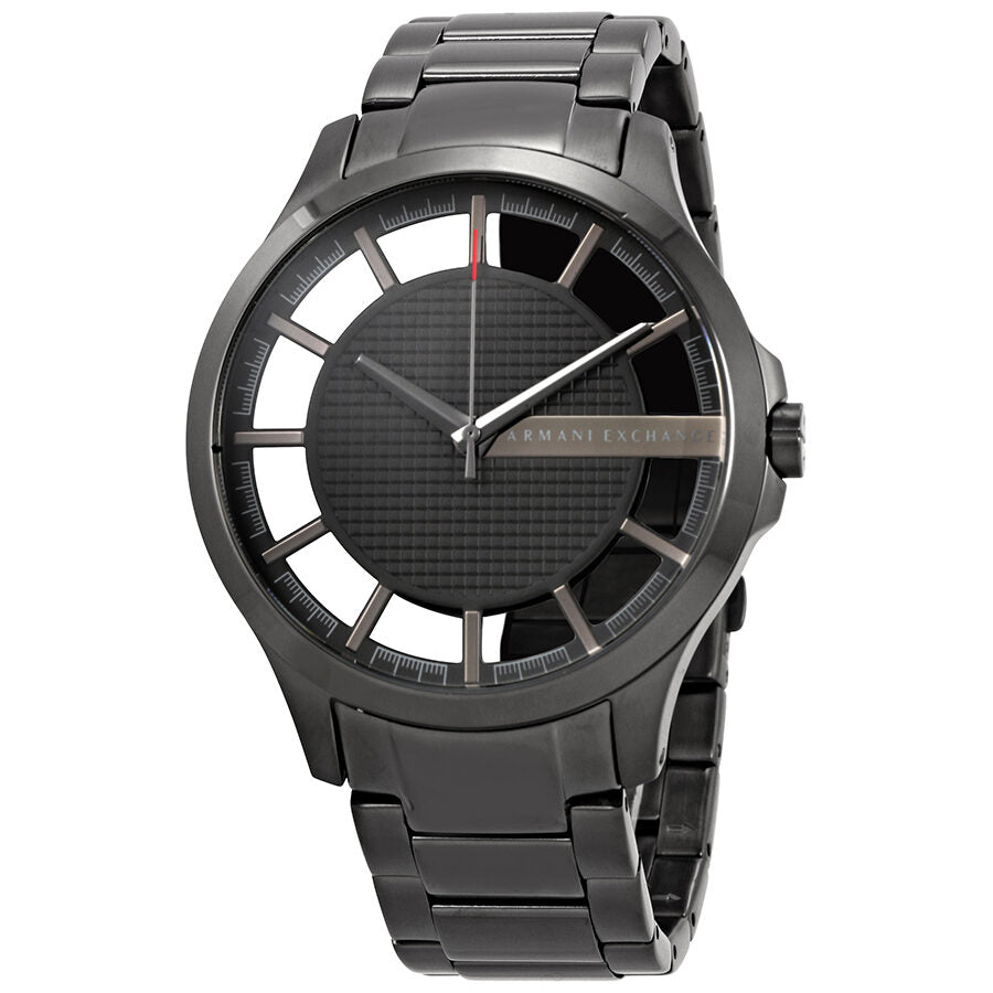 Armani Exchange AX2188 gunmetal men's watch with dark dial and open indices