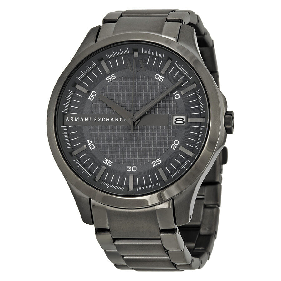Armani Exchange Hampton all-grey men's watch with textured dial and stainless steel bracelet