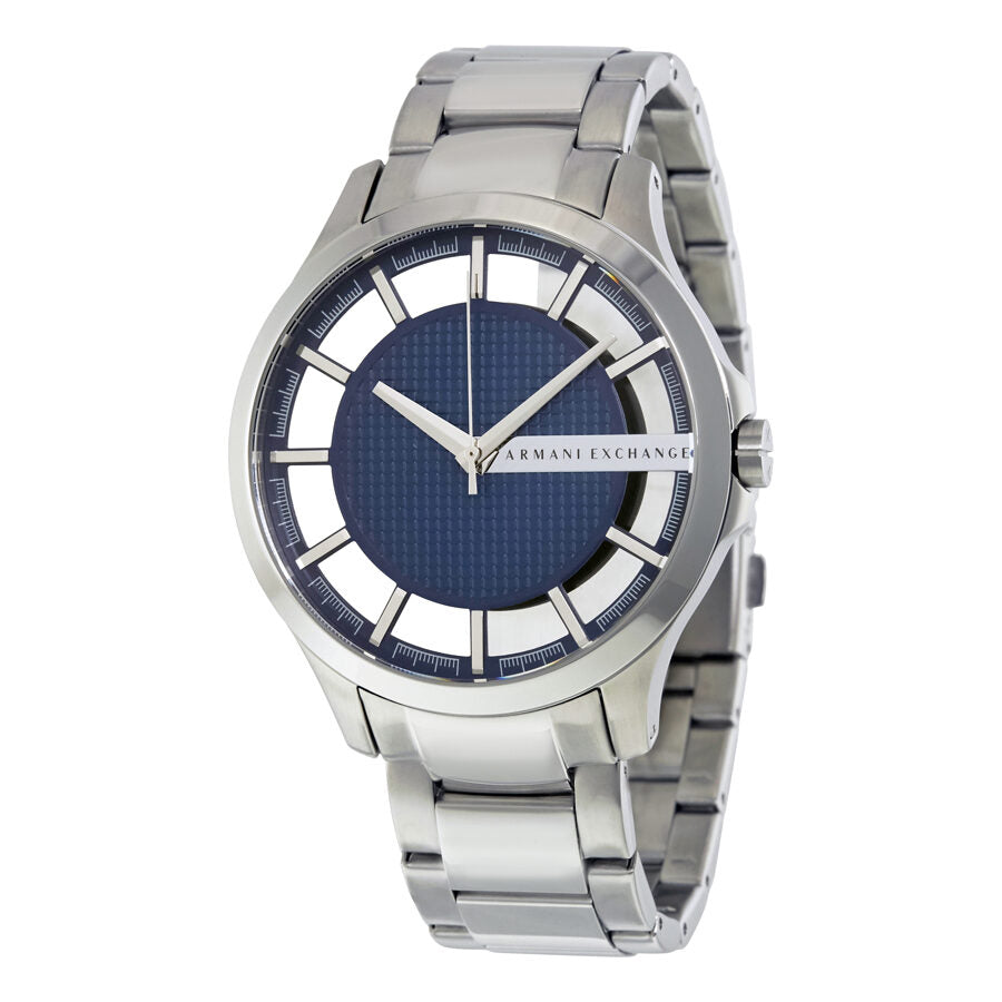 Armani Exchange Hampton Chronograph Blue Dial Silver Steel Strap Men's Watch AX2178