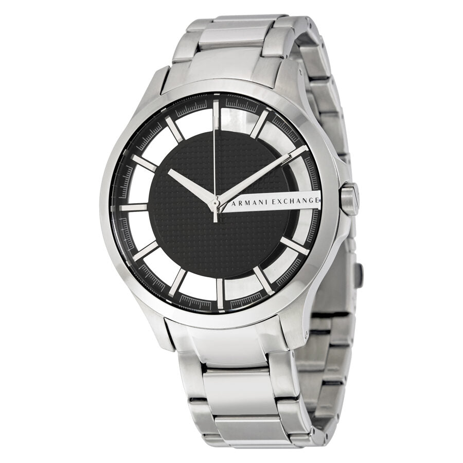 Armani Exchange Hampton AX2179 chronograph watch with silver steel case and black dial