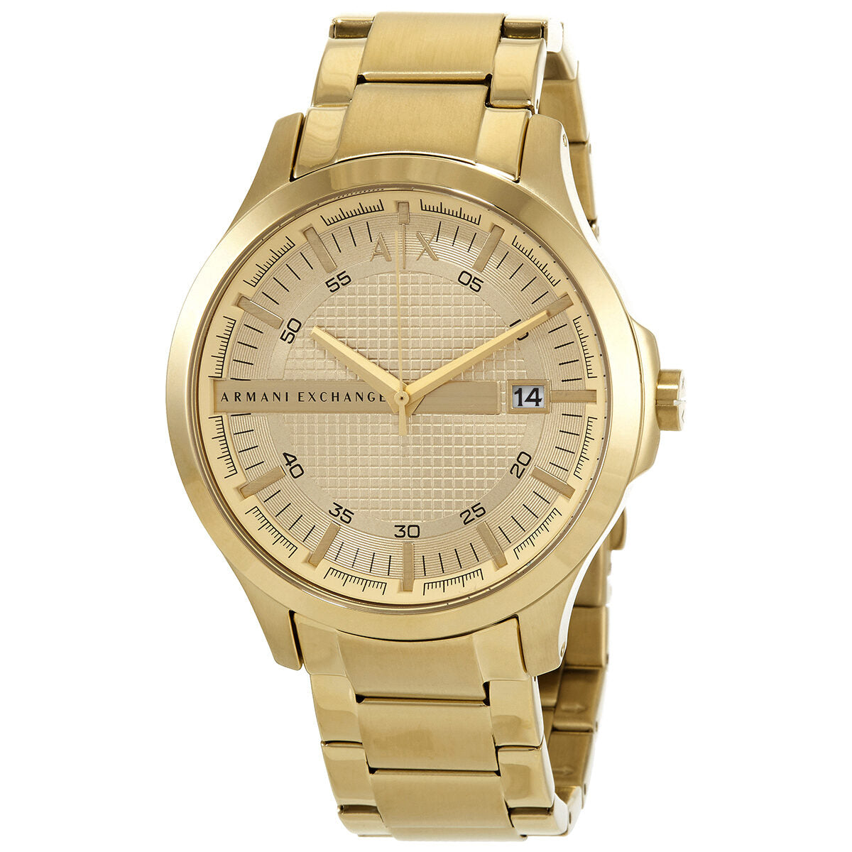 Armani Exchange Hampton AX2415 gold dial watch with matching bracelet