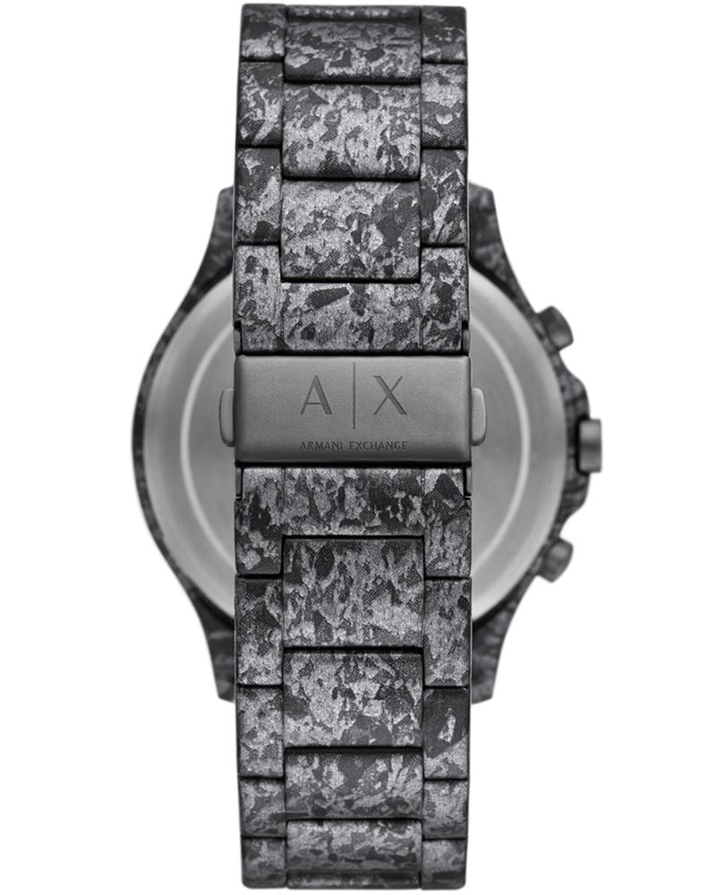 Armani Exchange Hampton AX2462 watch caseback showing AX logo and textured band