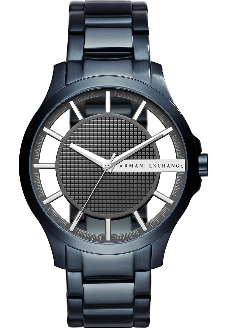 Armani Exchange Hampton blue men's watch AX2401 with grid dial and baton indexes