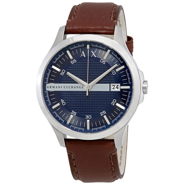 Armani Exchange Navy Dial Brown Leather Men's Watch #AX2133 - Watches of New Zealand