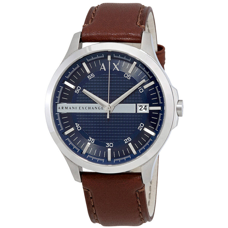 Armani Exchange Navy Dial Brown Leather Men's Watch #AX2133 - Watches of New Zealand