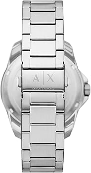 Armani Exchange Spencer caseback showing stainless steel with AX logo