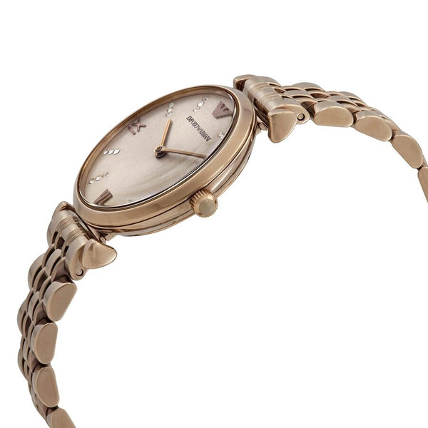Emporio Armani Gianni T-Bar Crystal Rose Dial Ladies Watch AR11059 - Watches of New Zealand #2