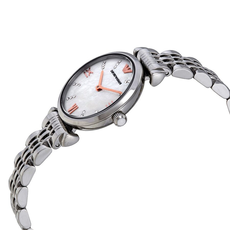 Emporio Armani Gianni T-Bar Quartz Crystal White Mother of Pearl Dial Ladies Watch #AR11204 - Watches of New Zealand #2