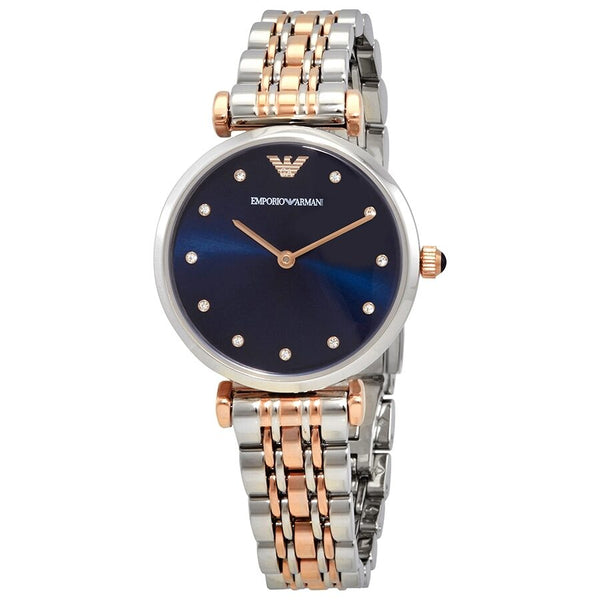 Emporio Armani Quartz Crystal Blue Dial Ladies Watch #AR11092 - Watches of New Zealand