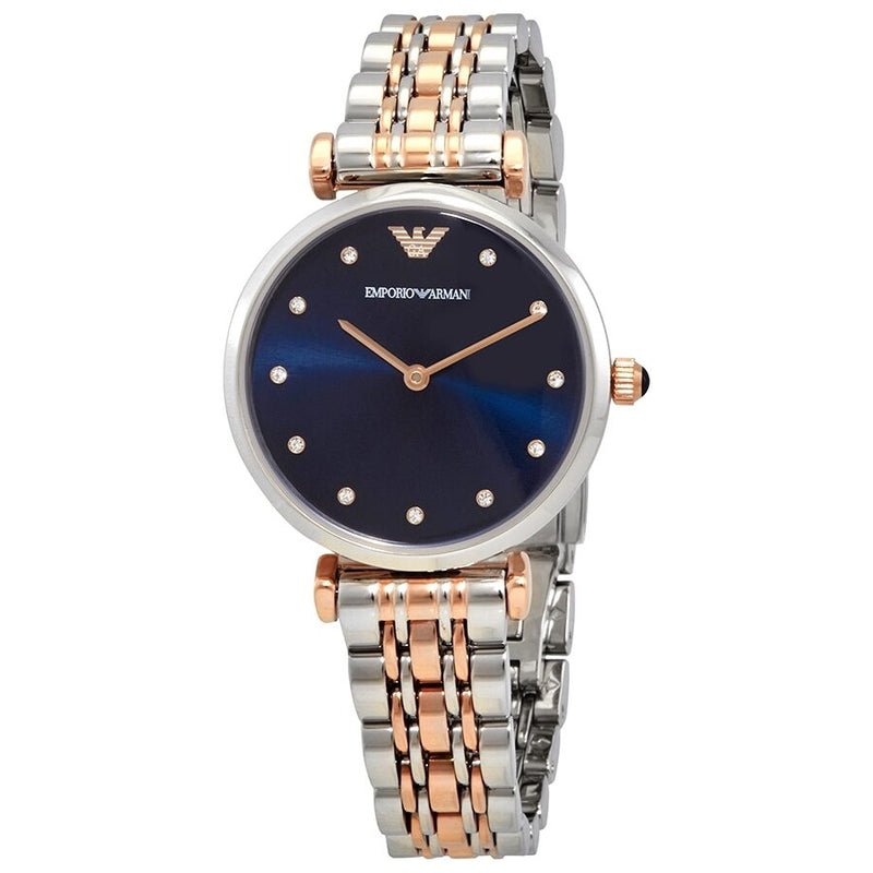 Emporio Armani Quartz Crystal Blue Dial Ladies Watch #AR11092 - Watches of New Zealand