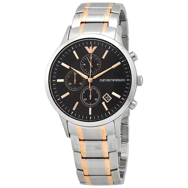 Emporio Armani Renato Chronograph Quartz Black Dial Men's Watch #AR11165 - Watches of New Zealand