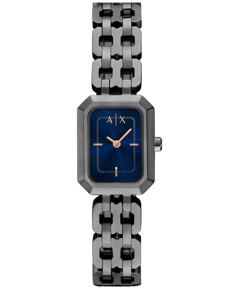 Armani Exchange AX5812 women's watch with blue dial and gunmetal link strap