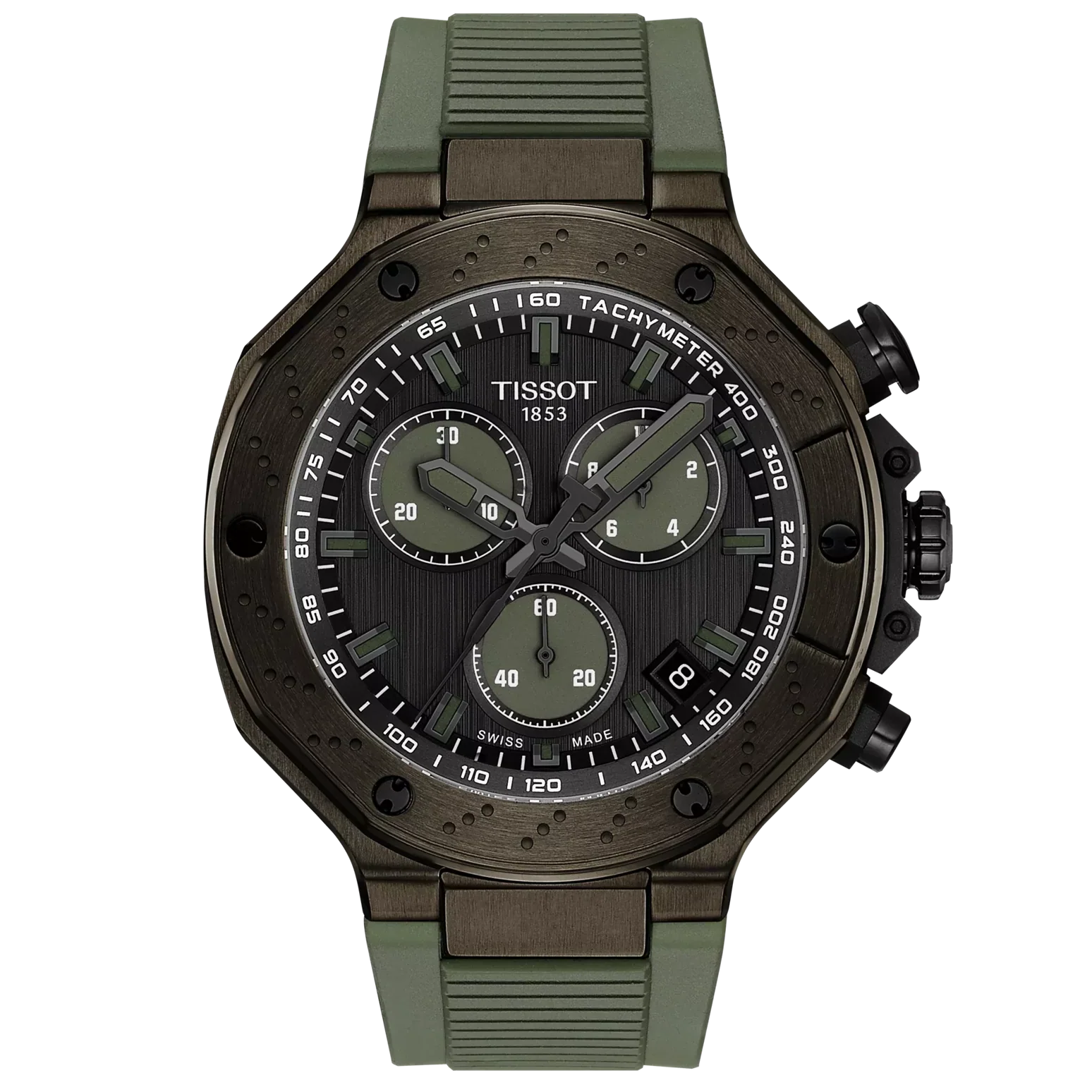 TISSOT T-Race Quartz Chronograph 45MM Green Silicone Men's Watch - T141.417.37.061.02