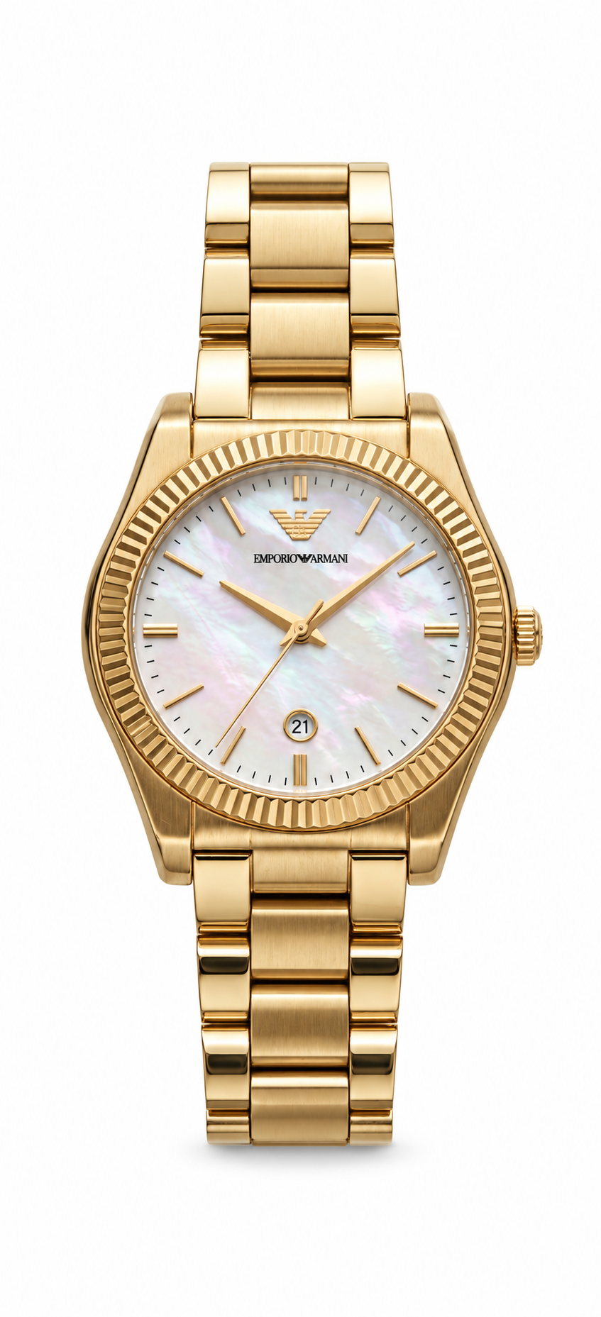 Emporio Armani Three-Hand Date Gold-Tone Stainless Steel Watch AR11657