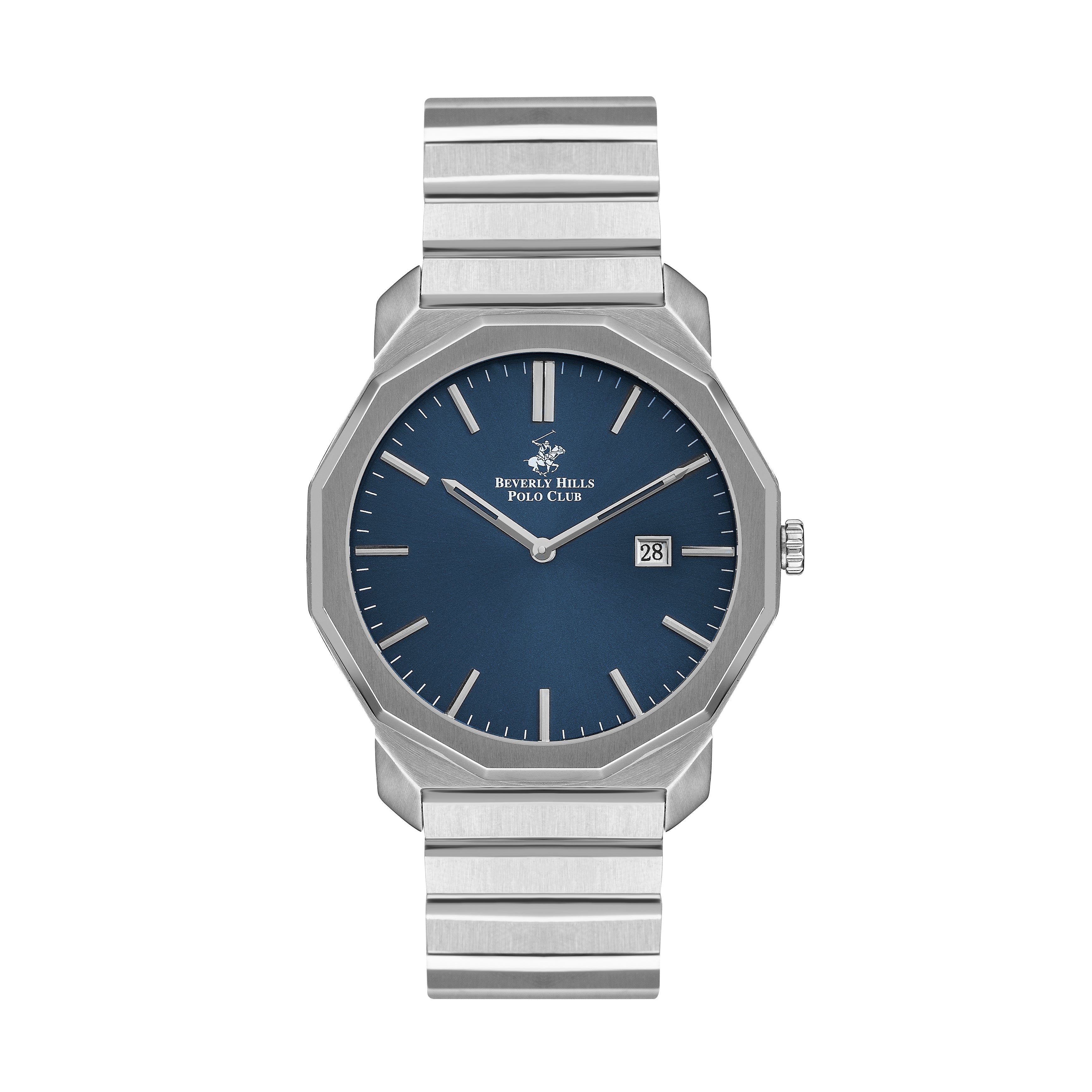 Beverly Hills Polo Club Silver Watch Blue Dial Date Watch BP3285X.390