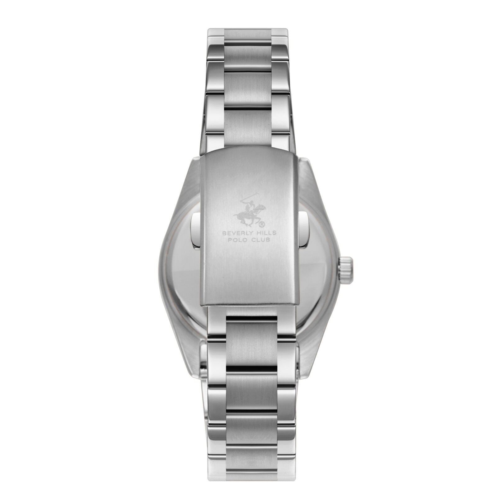 Beverly Hills Polo Club Pink Dial Day-Date Silver Diamond Watch BP3709X.381