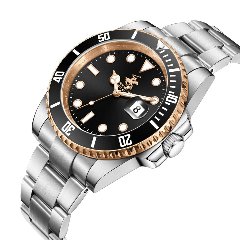 Beverly Hills  Polo Club Metallic Stainless Steel Men's Watch - BP3791X.550