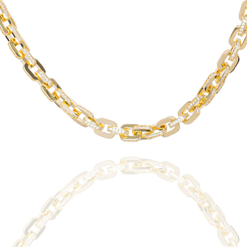 Big Daddy 10MM Anchor Mariner Bullet Diamond & Gold Link Chain - Chain