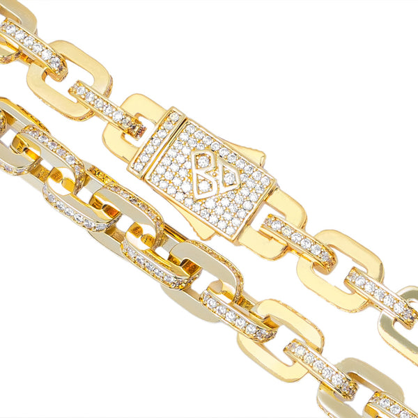 Big Daddy 10MM Anchor Mariner Bullet Diamond & Gold Link Chain - Chain