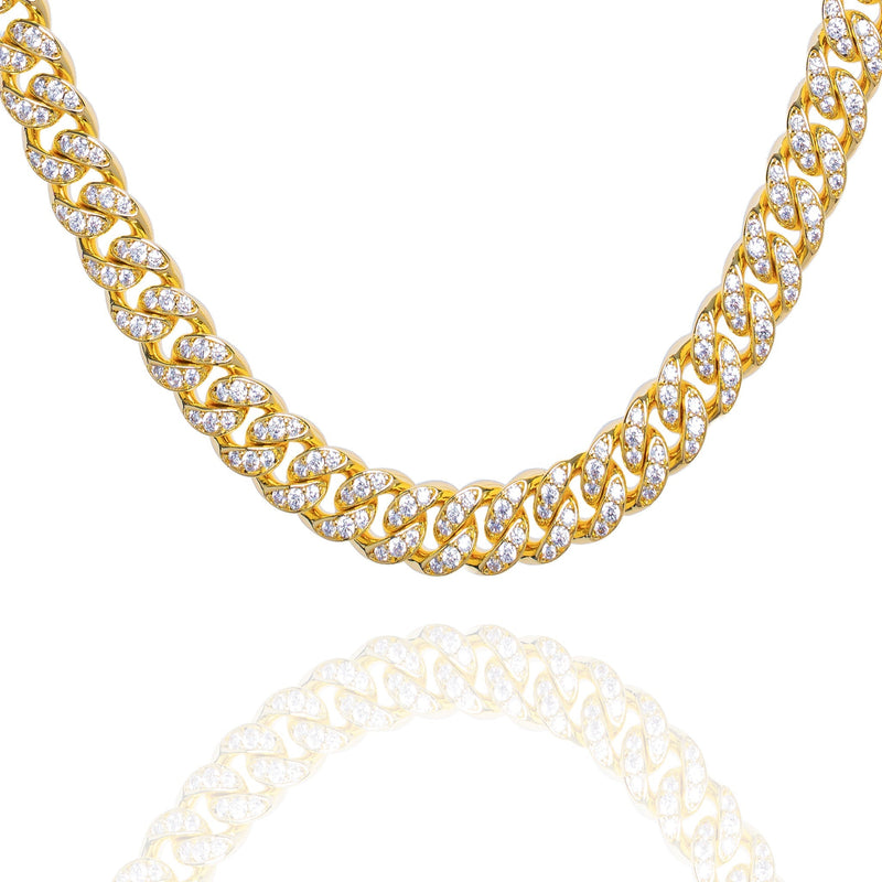 Big Daddy 10MM Iced Out Cuban Link Gold Chain - Chain