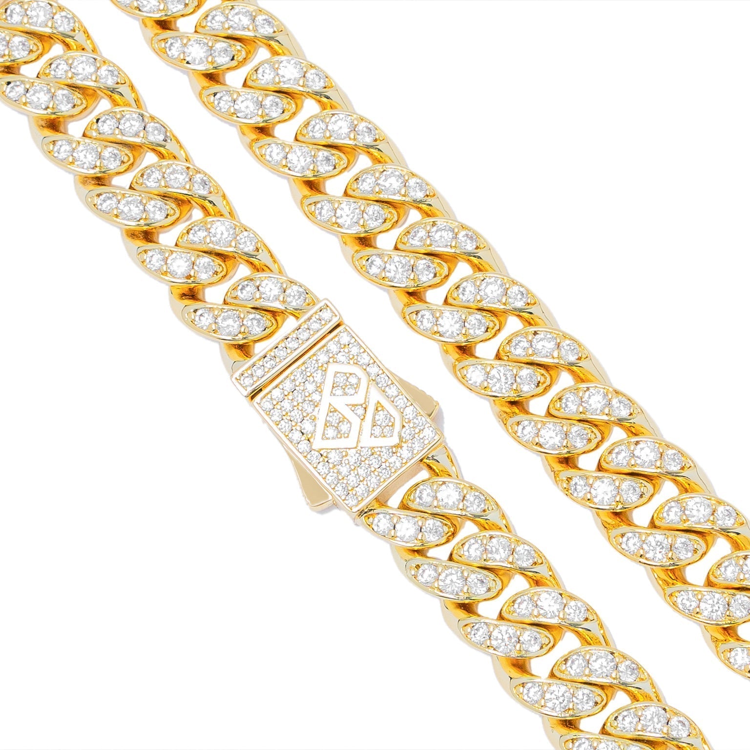 Big Daddy 10MM Iced Out Cuban Link Gold Chain - Chain